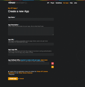 Vimeo Create App Fill Field